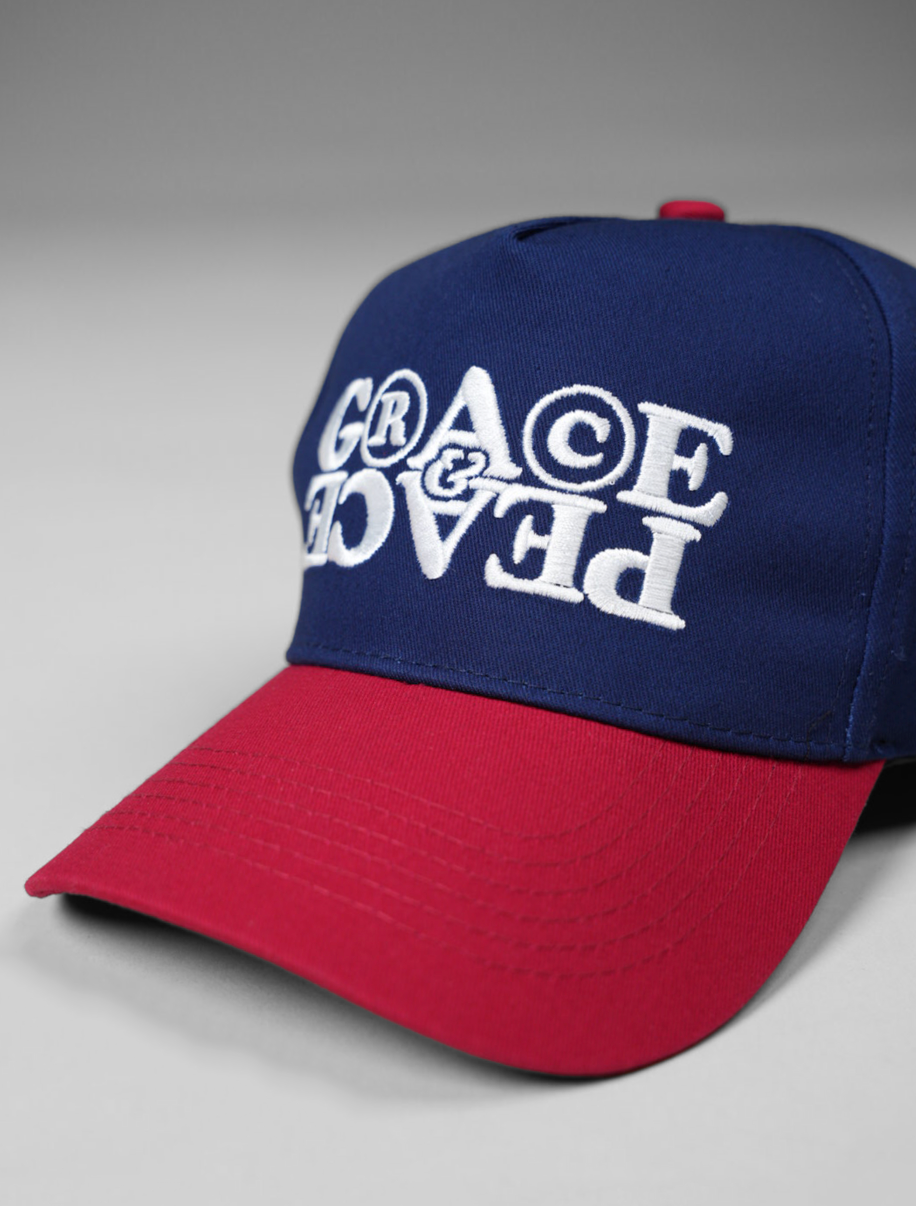 Grace & Peace Rights Logo Hat - Red/Blue/White